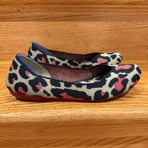 Rothy's Bold Leopard Print Flats - Black, Red, Cream